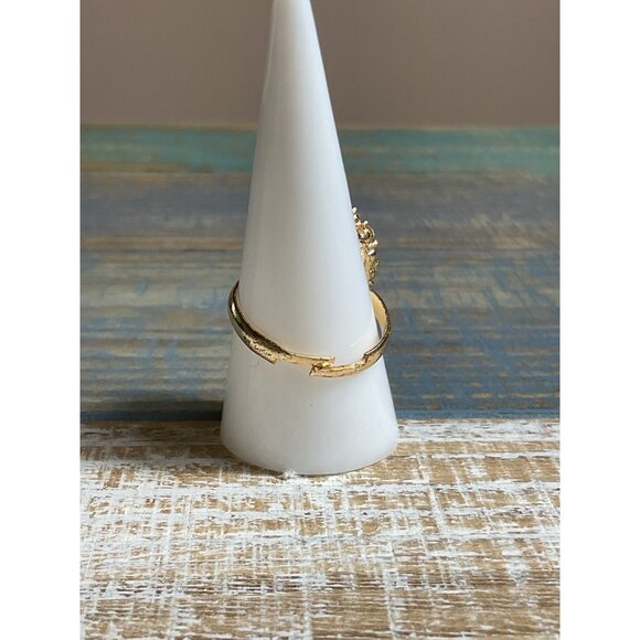 Gold Tone Fashion Amethyst & Crystal Marquise Ring - Picture 4 of 4